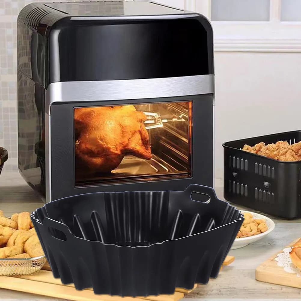 2Pcs Silicone Reusable Non-Stick Baking Mat Ideal for Snacks Chicken Wings Chips Air Fryer Silicone Tray