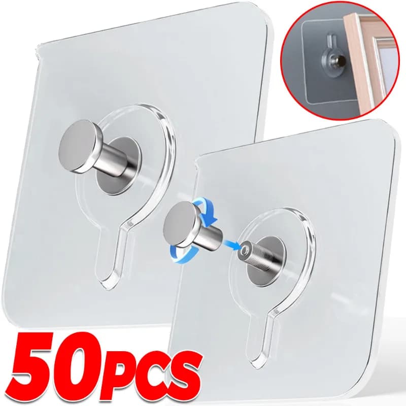 Adhesive Nails Wall Hooks Strong Poster Screw Stickers Wall Hook Closet Cabinet Shelf Pegs Wall Hook Hangers Kitchen Bathroom