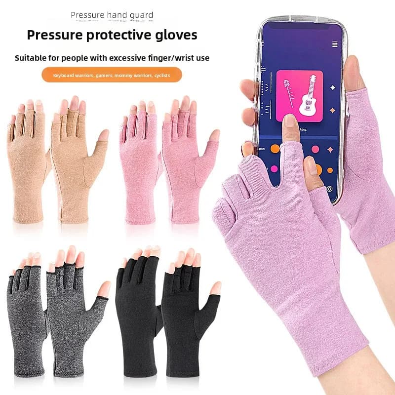 Durable Half Finger Compression Sports Gloves Pressure Protective Gear for Cycling Running Outdoor Training with Non Slip Grip