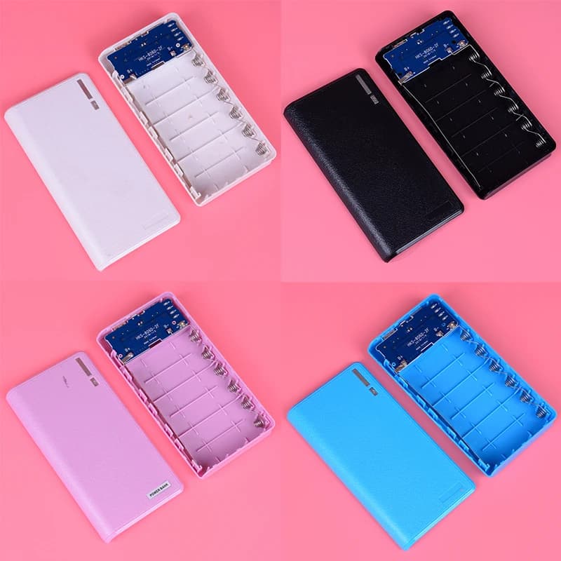 20000mAh dual usb power bank case kit 6X 18650 charger DIY box for phone