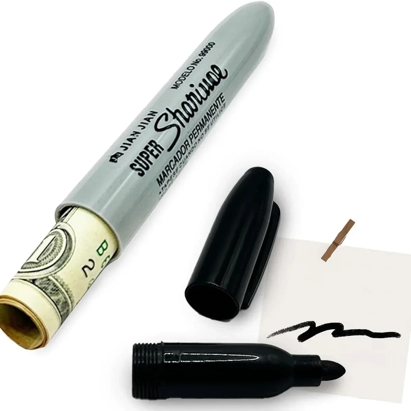 Creative fake red black pen marker hidden compartment viewfinder deviation safe for home office hide necklace money small valuable items