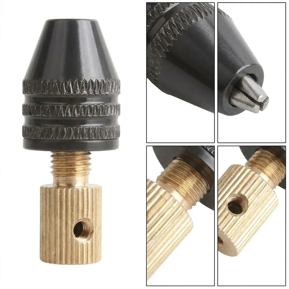 Electric Drill Chuck Aluminum Copper Iron 2mm 2.35mm 3.17mm For Wood ABS Board DIY Crafting Repair Adjustable For Multi Fit