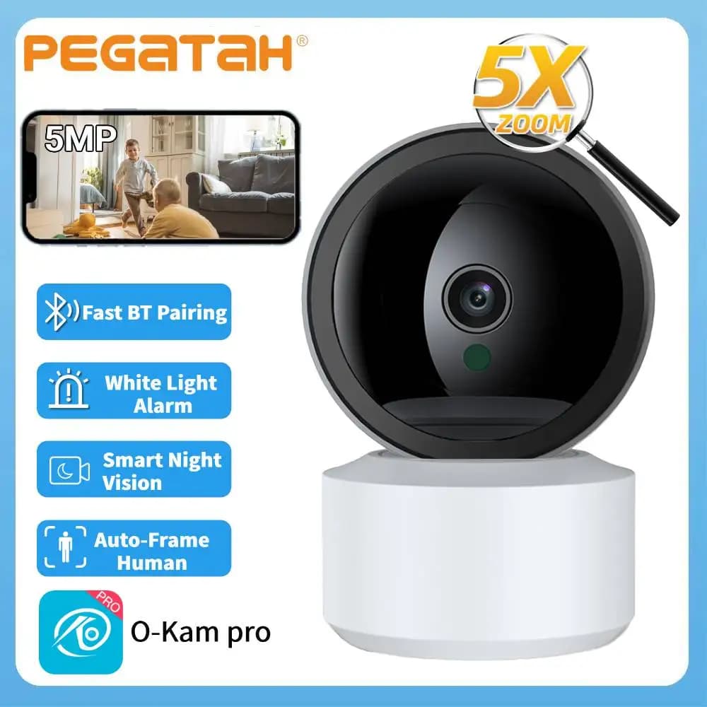 1-4pc 5MP Telecamera IP O-Kam pro Smart Home Indoor WiFi Telecamera di sorveglianza wireless Monitoraggio automatico CCTV Sicurezza Baby Pet Monitor