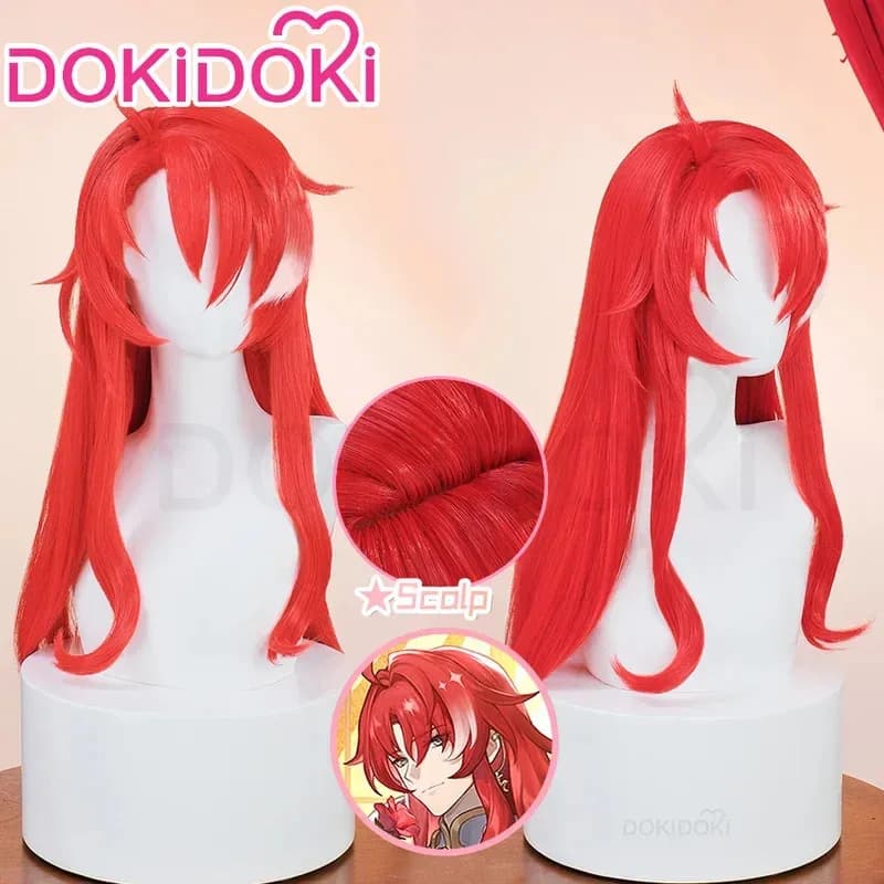 IN MAGAZZINO Gioco Honkai: Star Rail DokiDoki Argenti Cosplay Clip per orecchio da uomo Parrucca rossa per capelli lunghi Capx;3,v'6.f;9,