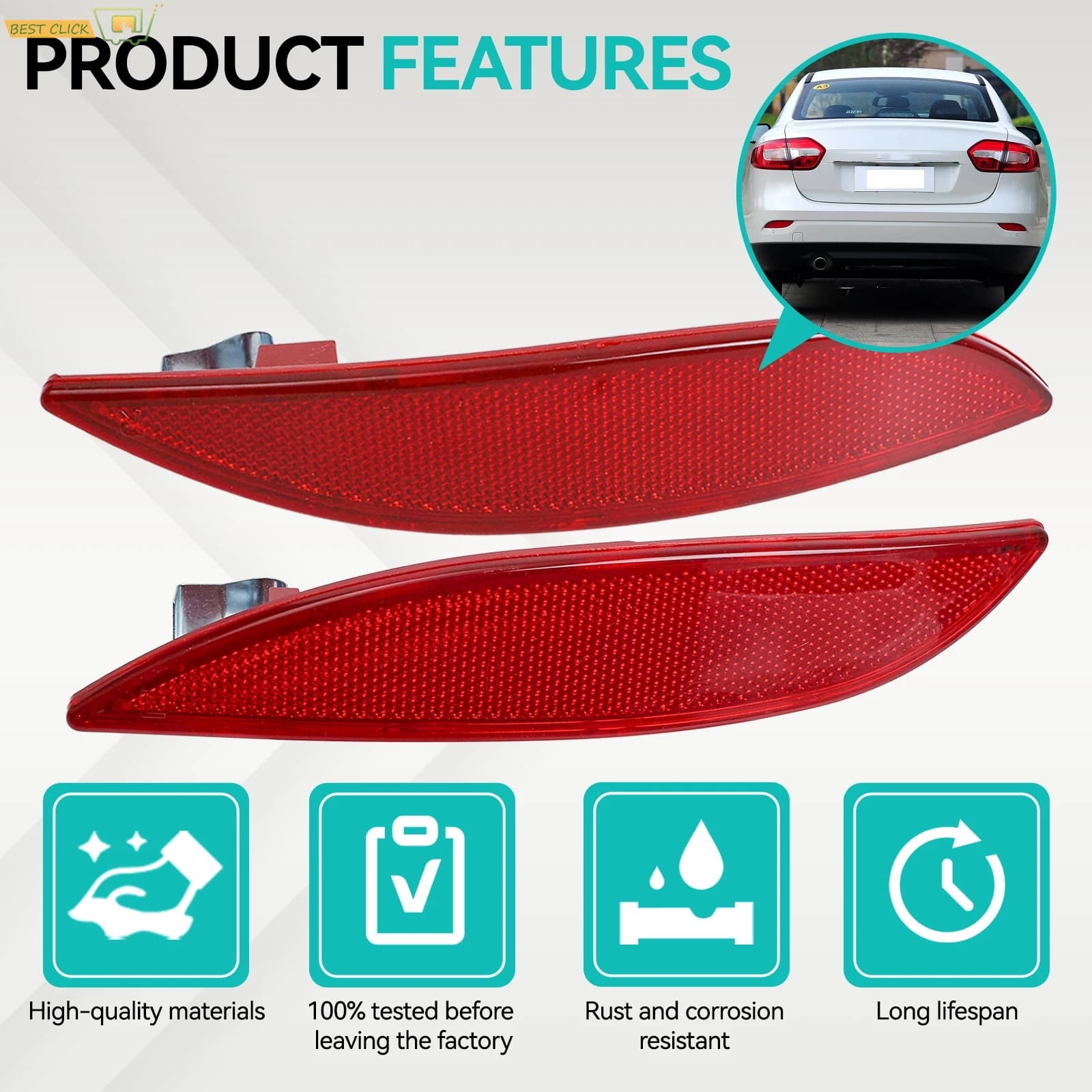 Per Renault Megane Mk3 III 2008-2016 Paraurti Posteriore Luce di Segnale Riflettore Sinistra Destra Auto Strisce Riflettenti 265650004R 265600004R