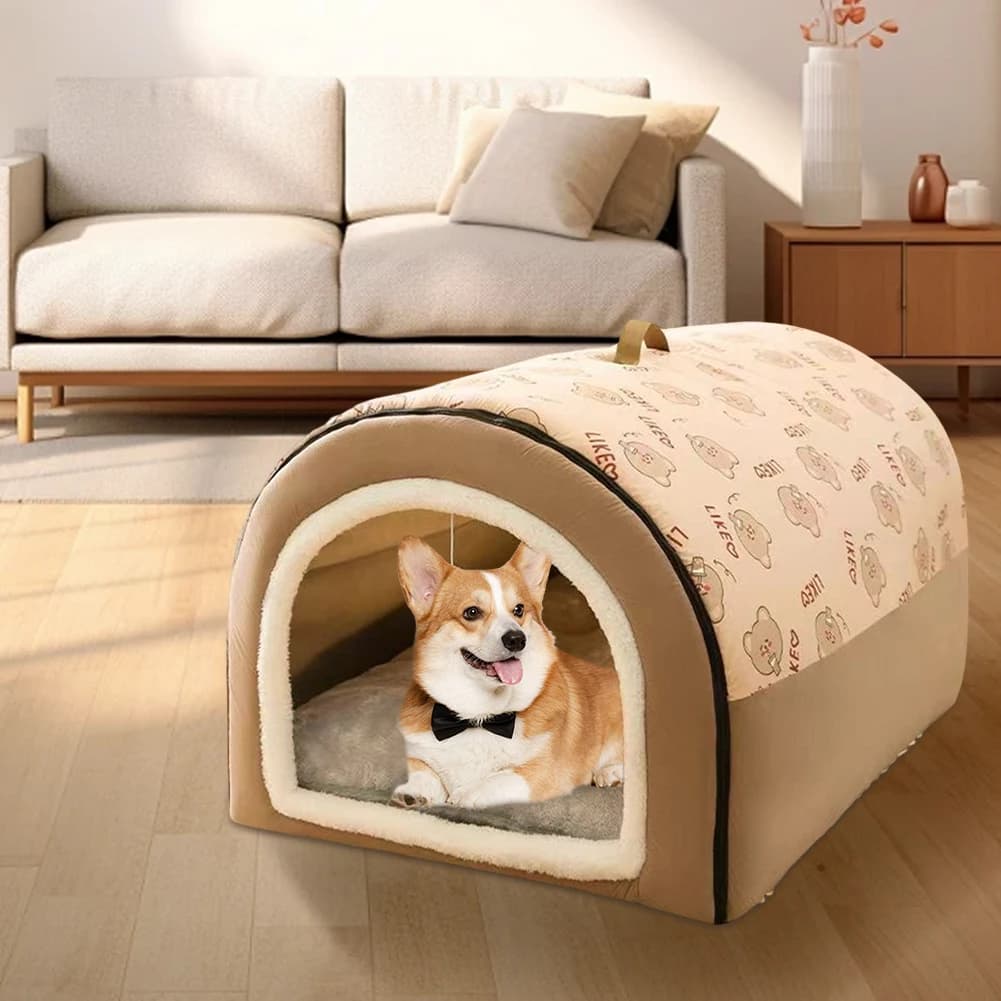 Cuccia per cani staccabile caldo inverno casa per cani tappetino lavabile peluche cotone riparo per cuccioli letto invernale per gatti castello cani gatti forniture per animali domestici