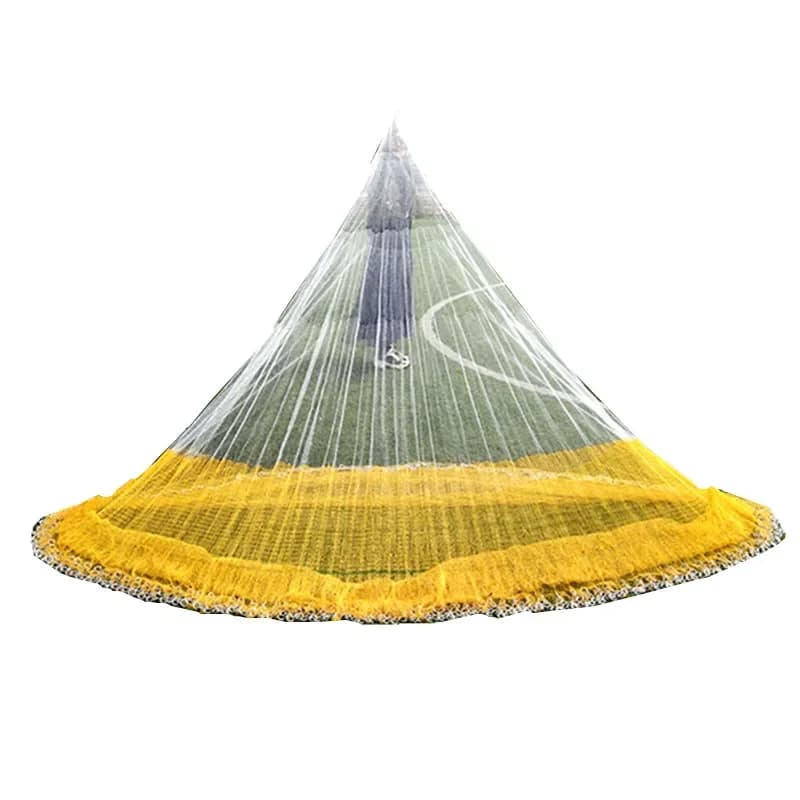 Diametro 4m-6m rete da pesca in Nylon stile coreano platine a catena in agravata rete da tiro a mano di tasca profonda Atarrayas Para Pescar