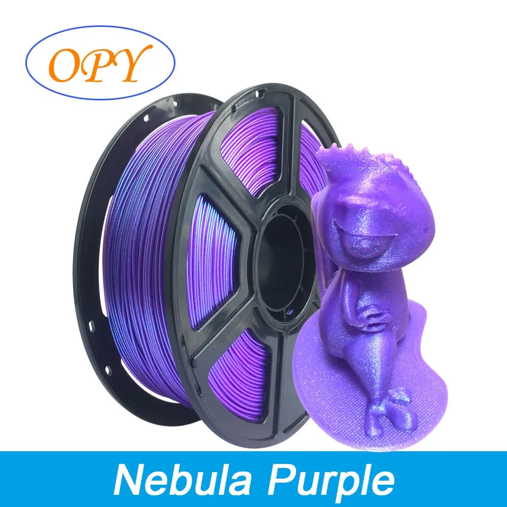 Opy Glitter Cambia colore Pla Filamento 1Kg 1,75Mm 100G 10M Nebulosa in titanio bruciato Campione viola Stampante 3D in plastica Filettatura liscia