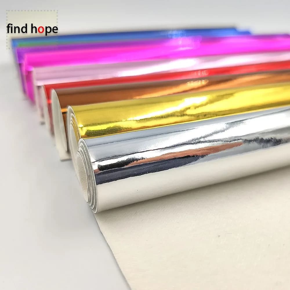 Tessuto in pelle PU lucida a specchio olografico - Foglio/rotolo metallizzato lucido di design per borse fai da te Archi Abbigliamento e materiale artigianale
