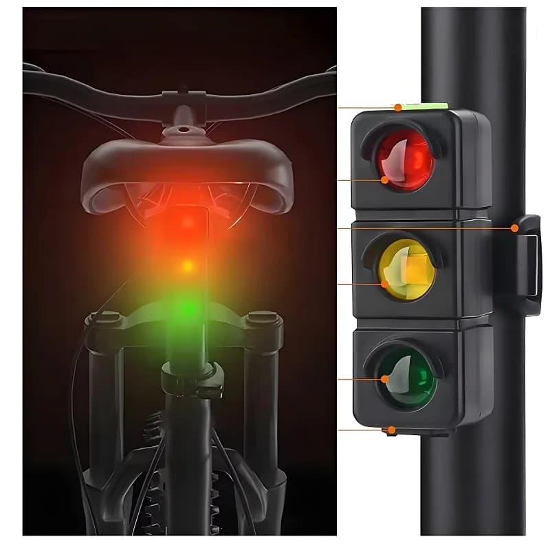 Lampada di avvertimento per bici a LED ricaricabile tramite USB Rosso Blu Verde Attenzione Luci posteriori posteriori flash di emergenza per reggisella per bici da MTB