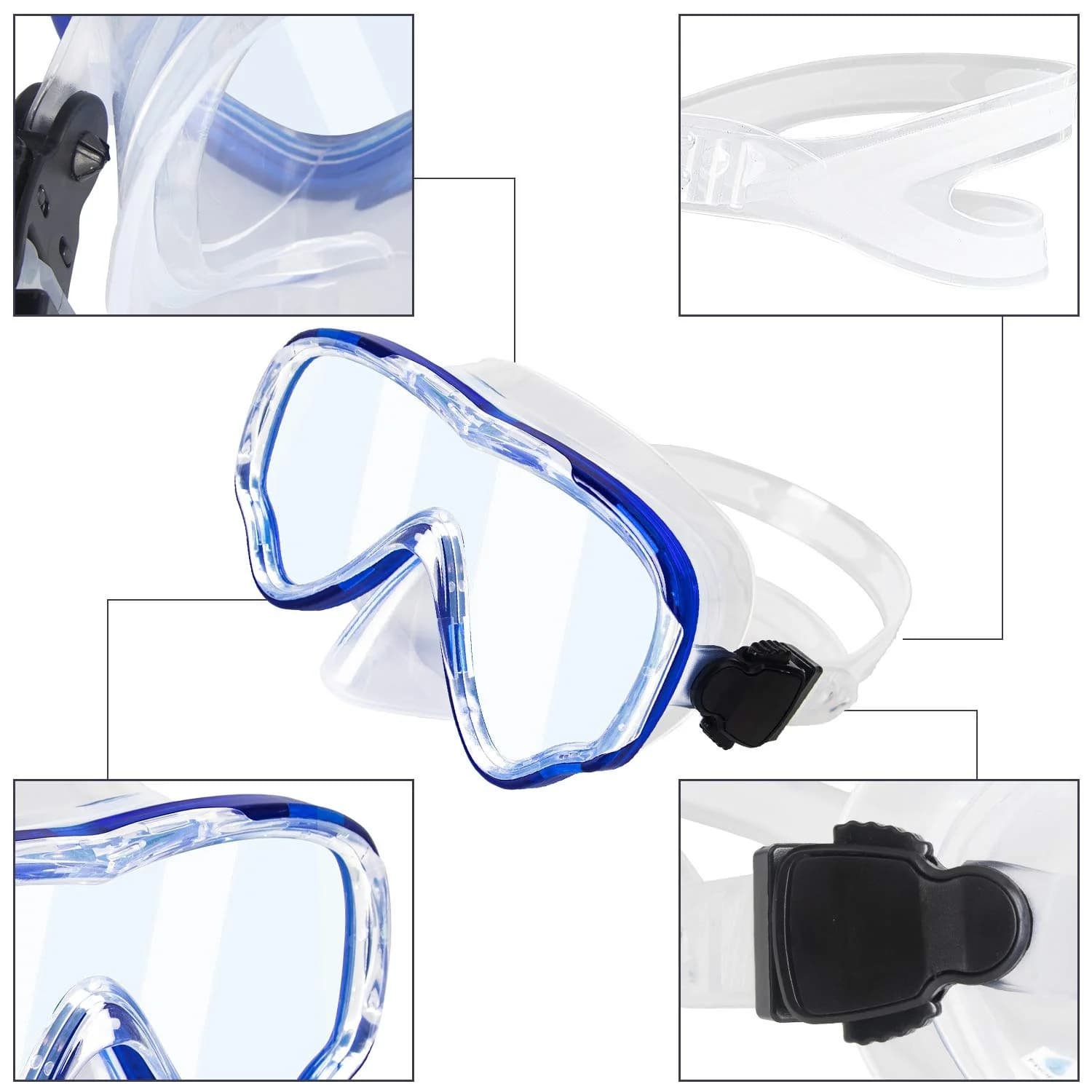Swim Mask Dive Goggles Snorkel Mask Swimming Goggles With Anti Fog Swim Goggles Diving Mask Nose Cover Snorkeling Gear