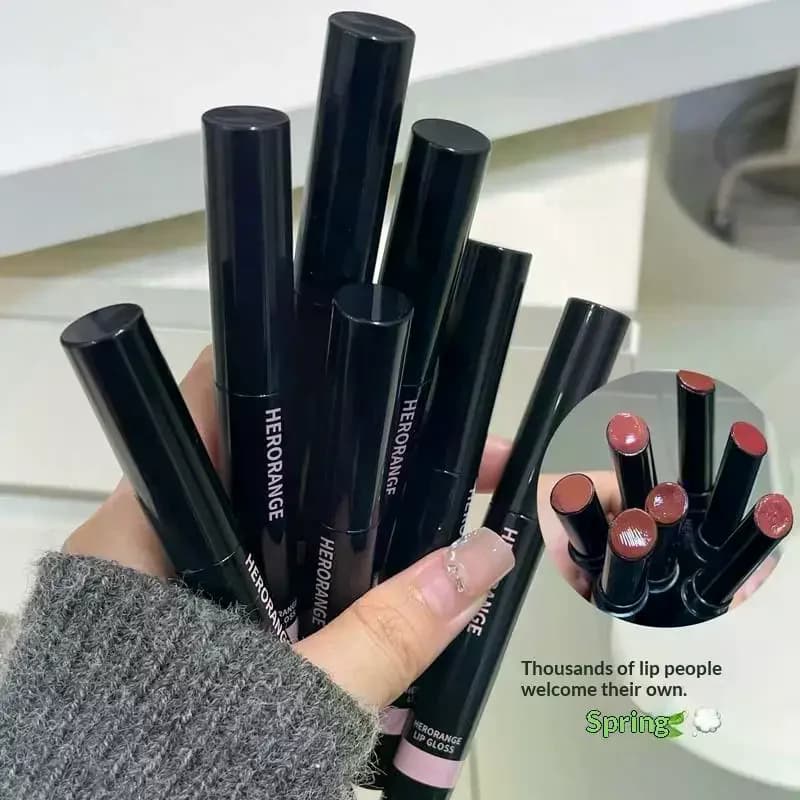 Trucco Herorange Mirror Jelly Lucidalabbra solido Rossetto pesca Idratante Smalto d'acqua trasparente Tinta idratante Cosmetici
