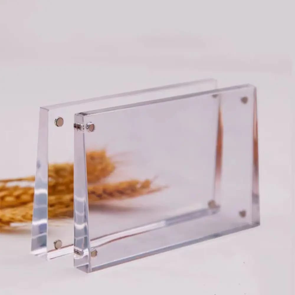 Stylish Acrylic Display Stand Clear Slant Picture Frame Universal Sign Holder Home Decor