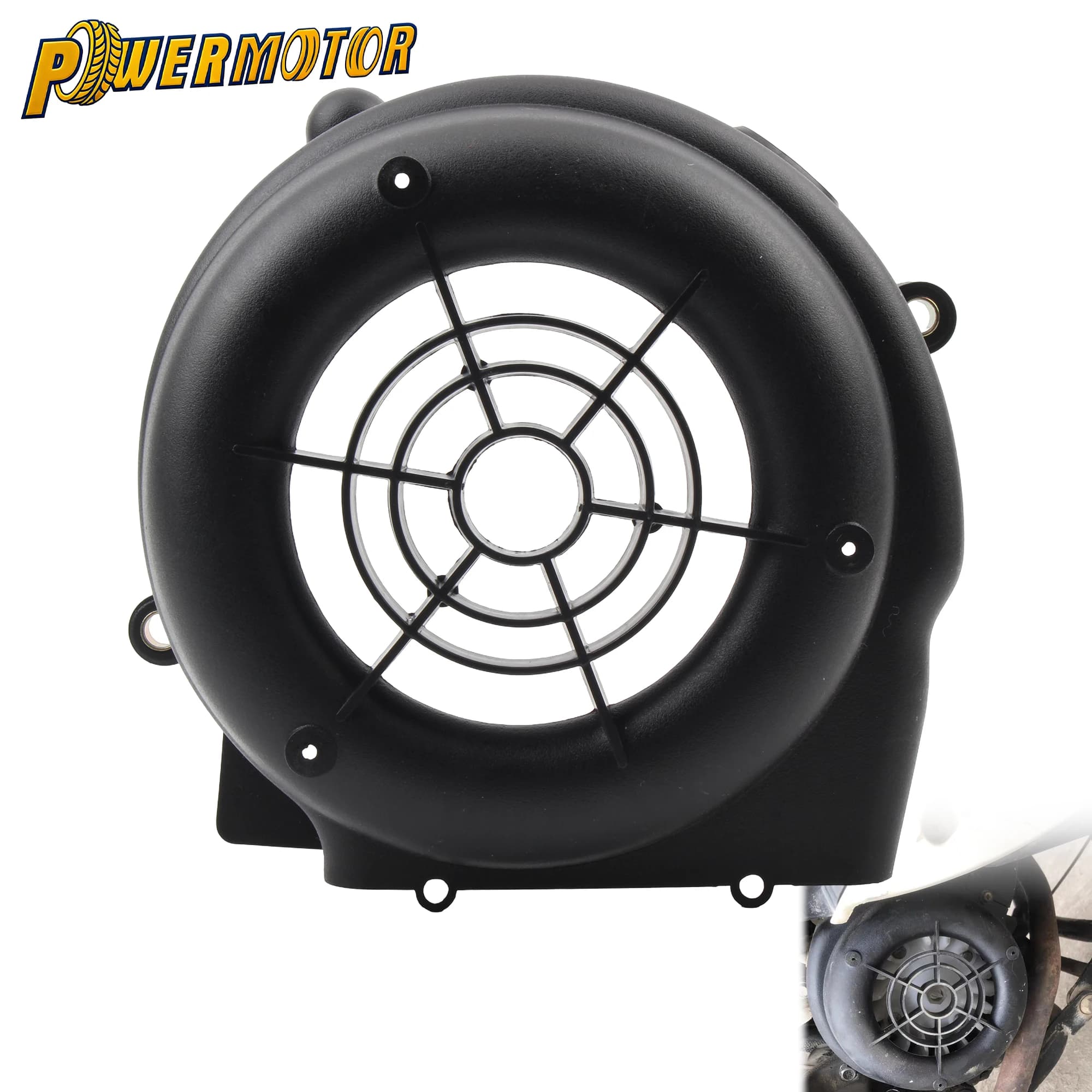 Copertura della ventola del motociclo Parti in plastica Protezione di raffreddamento del motore dello scooter Lato destro per GY6-125-150cc ATV Quad Accessori universali