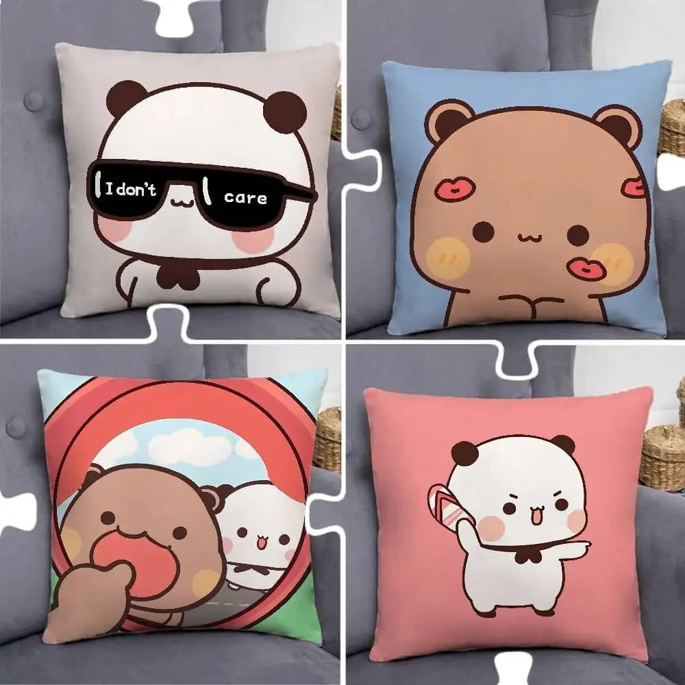 B-Bubu Federa per cuscino con stampa motivo Cute Dudu per divano, casa, feste, auto, biancheria da letto