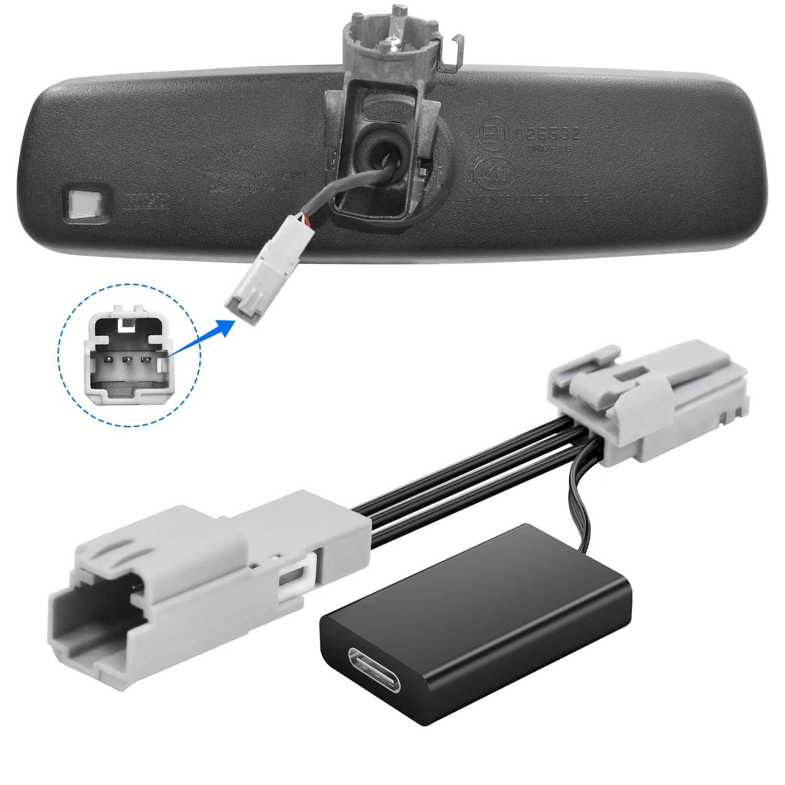 Power Adapter for Mangoal dash cam compatible with Ford Escape Explorer Edge Expedition Bronco, USB Type-C interface, plug and play adapter