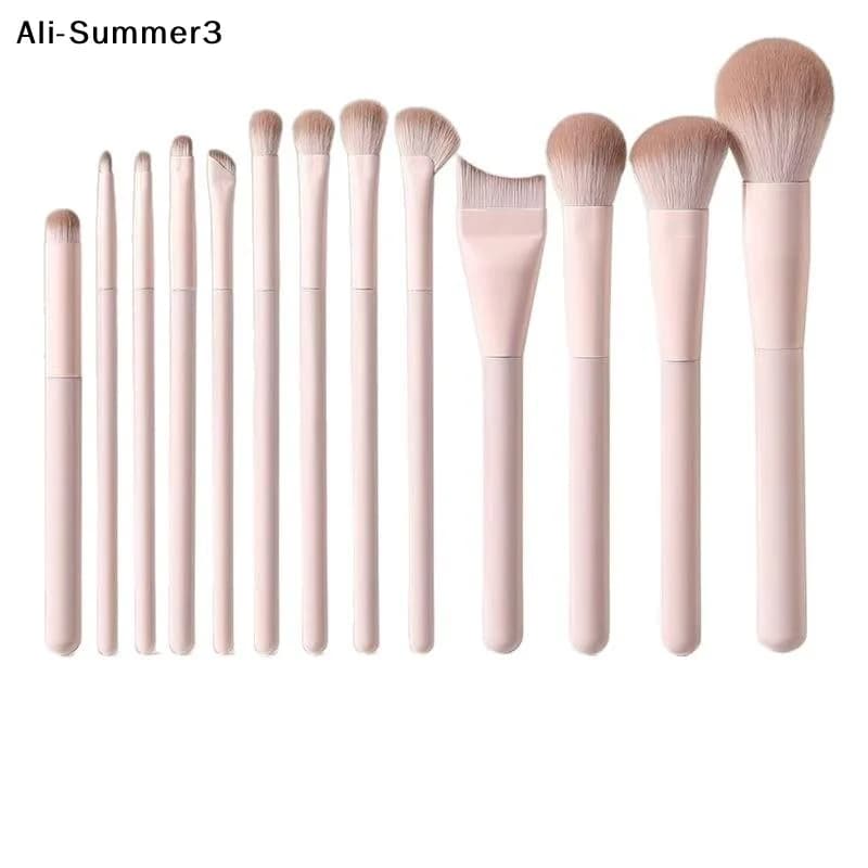 【A3】7/10/13Pcs Women Portable Makeup Brushes With Bag for Travel Female Soft Comfortable Pink Makeup Brush Kit