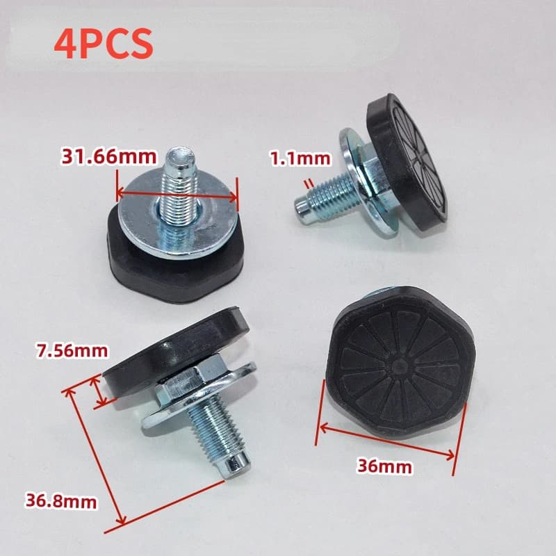4PCS Suitable for Siemens/Samsung/LG Drum Washer Adjustable Foot Screws Vibration Reducing Foot Ground Foot Pad