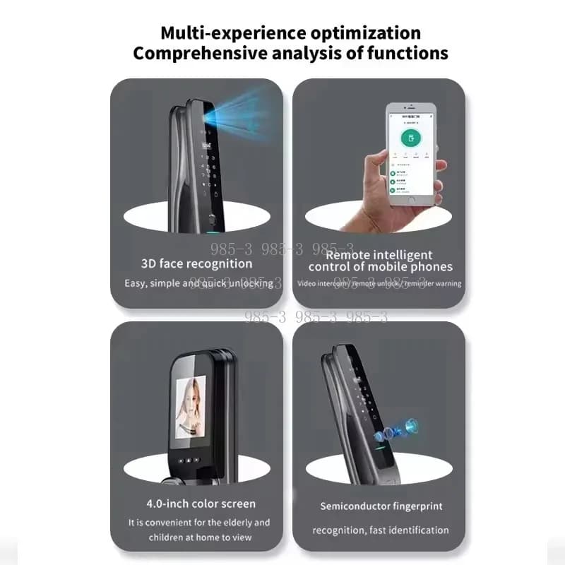 HX5 Smart Door Lock 3D Face Recognition WiFi Digital Electronic Lock with Camera RFID Card Tuya Smart for Home Security