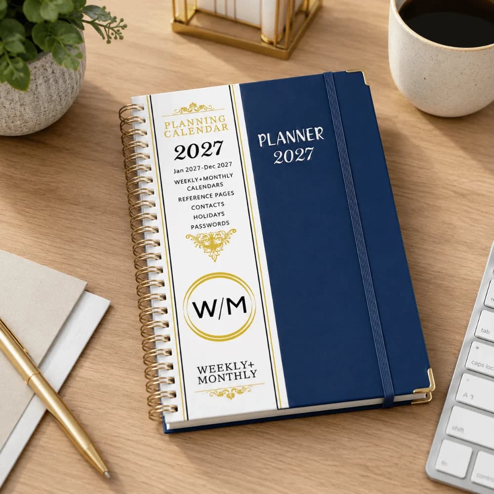 2027 Yearly Planner Notebook A5 Size Spiral Binding Spiral Schedule Notebook 71 Sheet/142 Pages 365 Days Diary