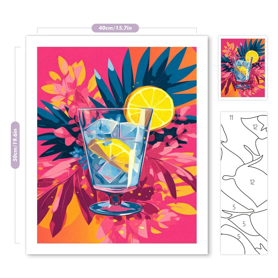 SDOYUNO Diy Oil Painting By Numbers Glass Drinks Restaurant Living Room Decorative Painting Crafts Supplies Adults Paint Kit Set