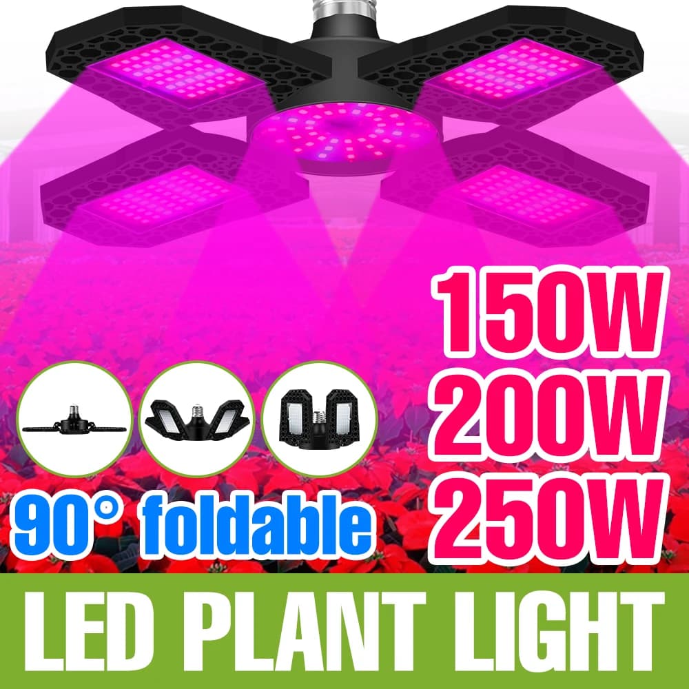 Lampada LED per Coltivazione Piante 250W, Spettro Completo 220V, Luce per Coltivazione Indoor E27/E26, Lampadina Deformabile per Fiori, Semi e Verdure