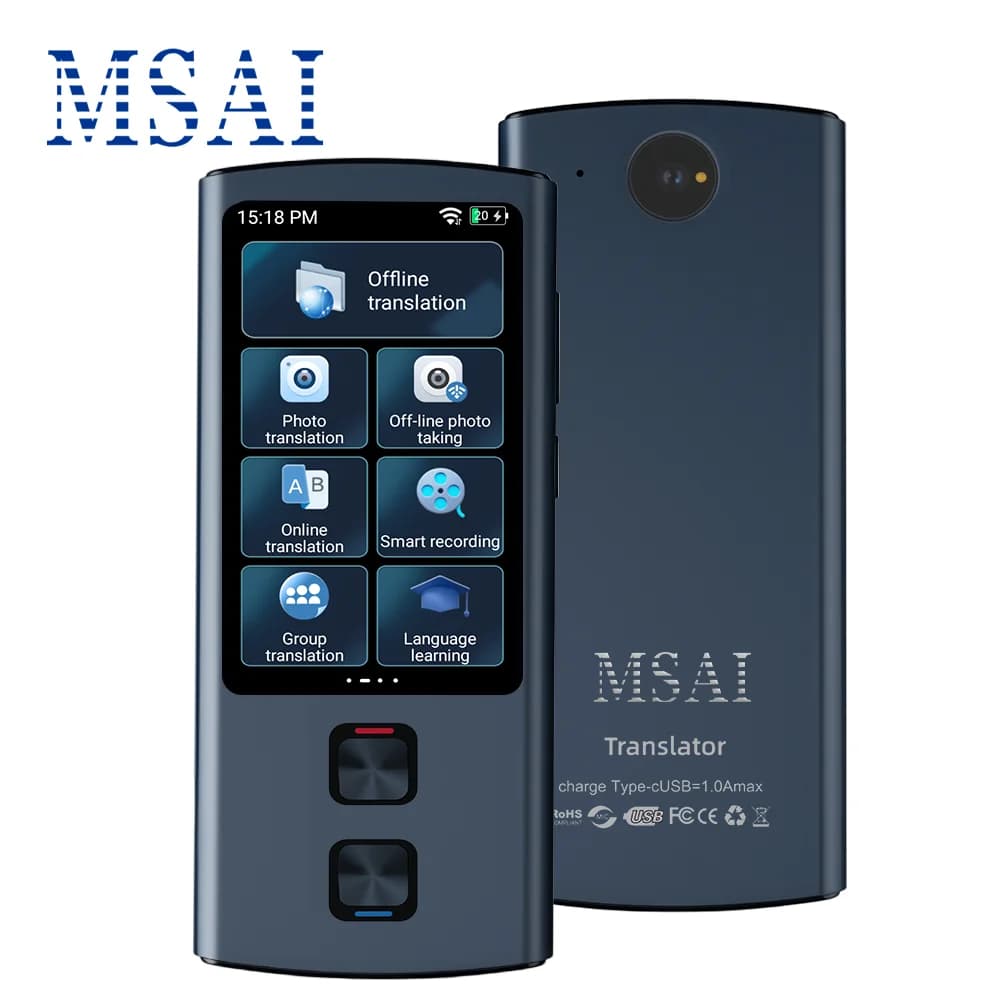 Traduttore Metallico T26 T17, 17 Lingue Offline, 1+16GB di Memoria, Interprete Professionale in Tempo Reale per Riunioni Aziendali