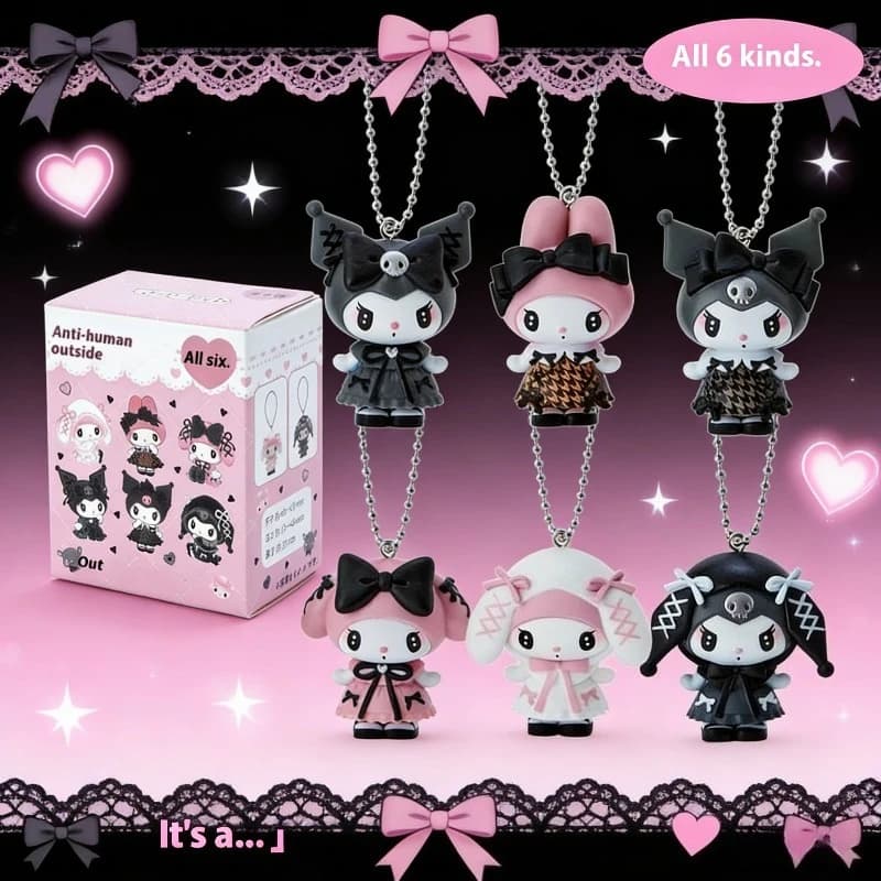 Sanrio Kuromi My Melody Blind Box, Collezione di Personaggi Anime, Zaino per Ragazze, Portachiavi, Giocattolo Sorpresa, Regalo, Hello Kitty Blind Bag