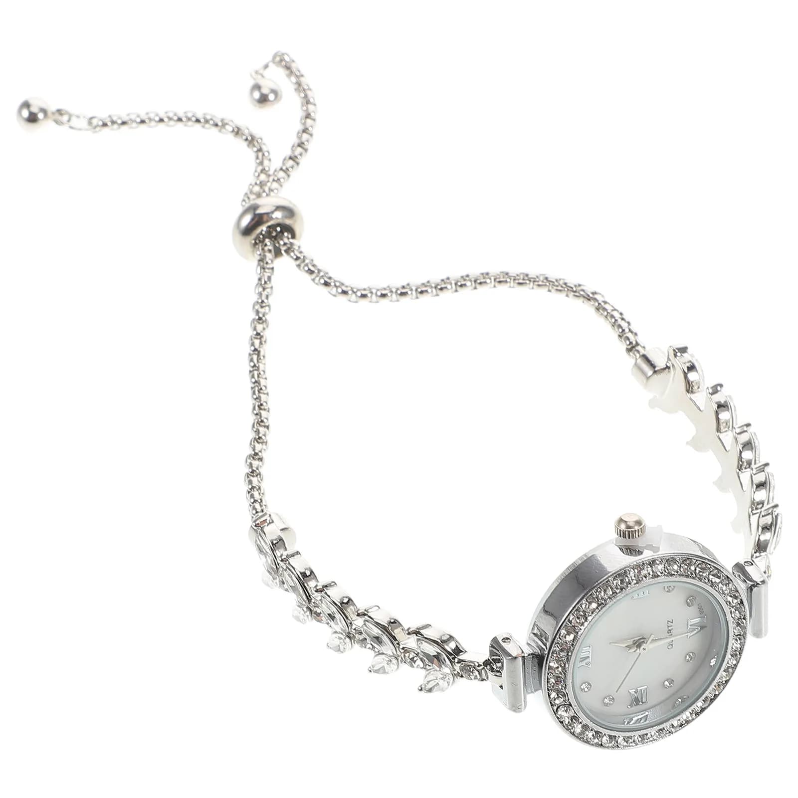 Orologio al Quarzo da Donna con Strass, Design a Sirena, Bracciale con Cordoncino, Cristalli Eleganti, Lussuoso Orologio da Polso per Occasioni Formali