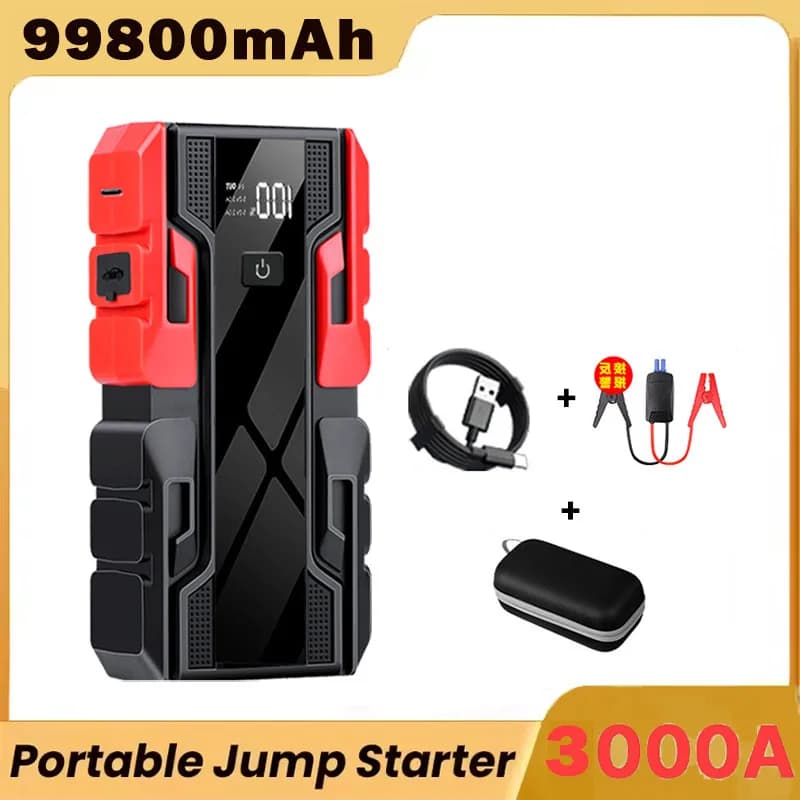 99800mAh Auto Jump Starter Accumulatori e caricabatterie di riserva portatile 12V 3000A Batteria per auto Booster Dispositivo di avviamento per benzina Diesel 6.0L/5.0L