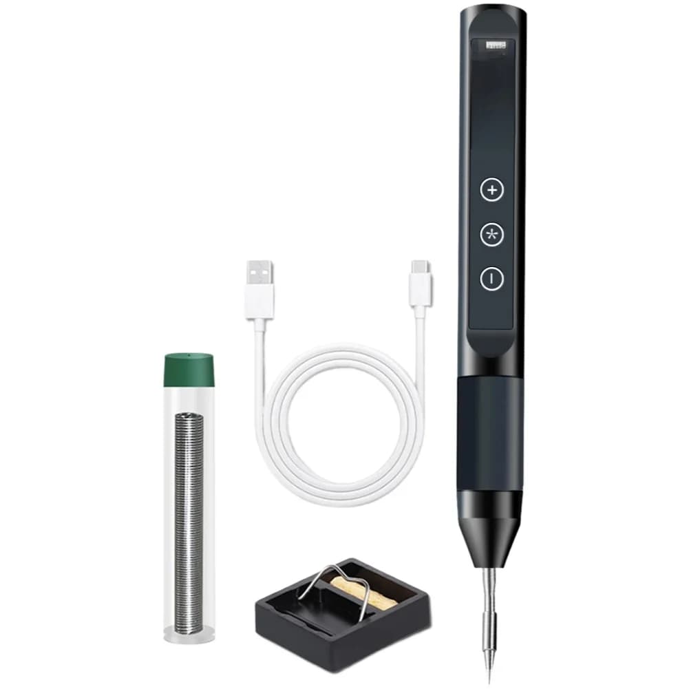 Saldatore digitale portatile con display, nucleo riscaldante USB-C da 9V, 3 punte, kit di riparazione per circuiti stampati di telefoni
