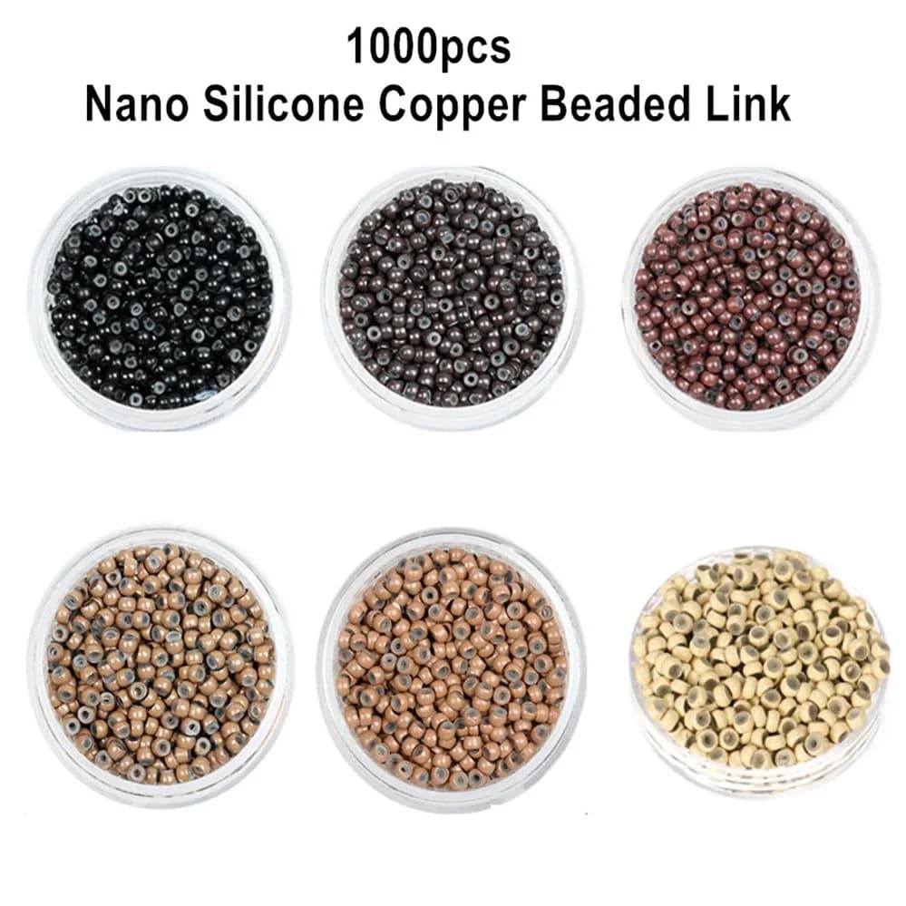 1000 pezzi 3,0 mm nano anelli micro perline anello in rame con rivestimento non in silicone per estensioni dei capelli con punta e estensioni dei orpelli