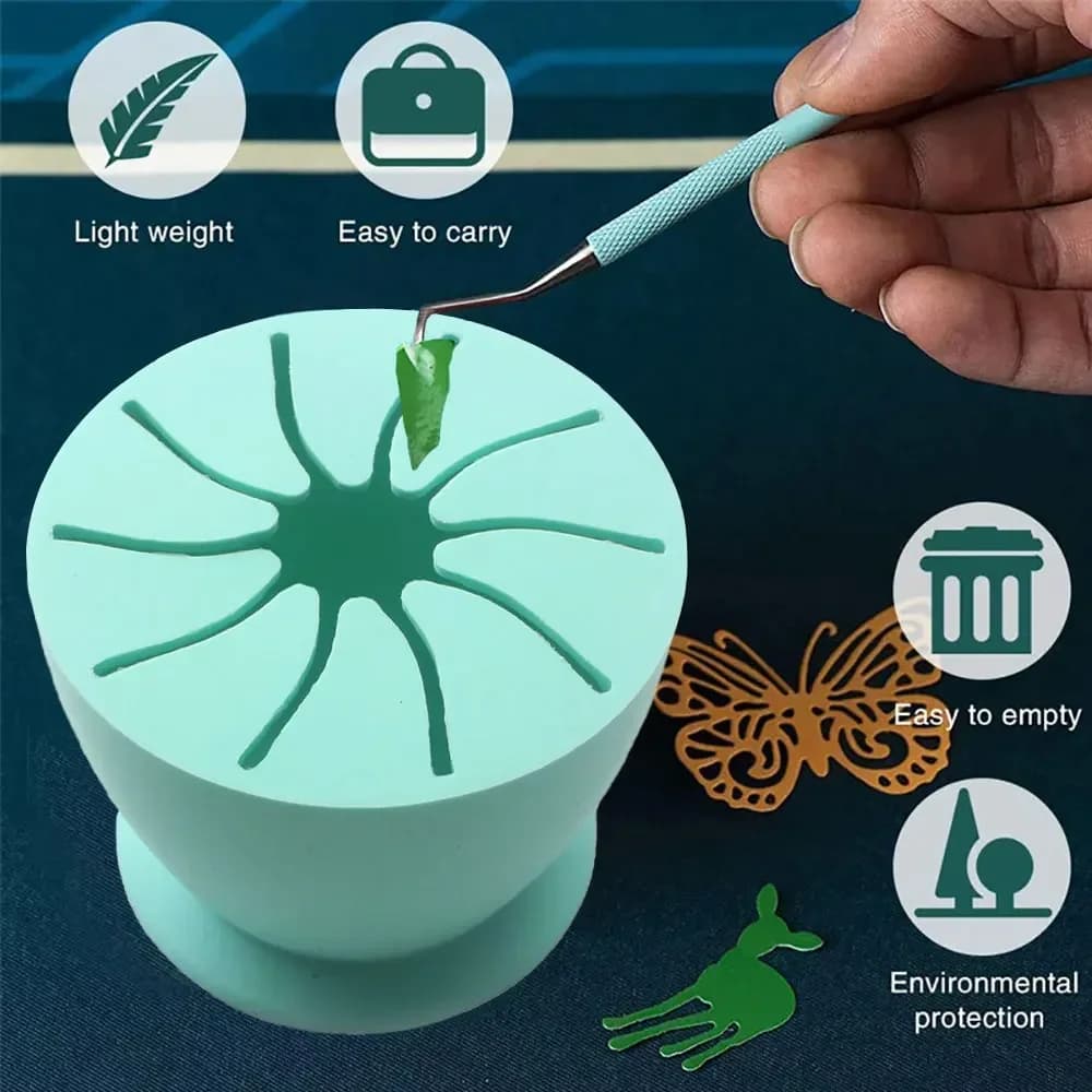 Scatola per raccolta rifiuti da tavolo in silicone World Collettore di rottami di vinile con ventosa Scatola per rifiuti con sfera di stoccaggio in silicone Bidone della spazzatura