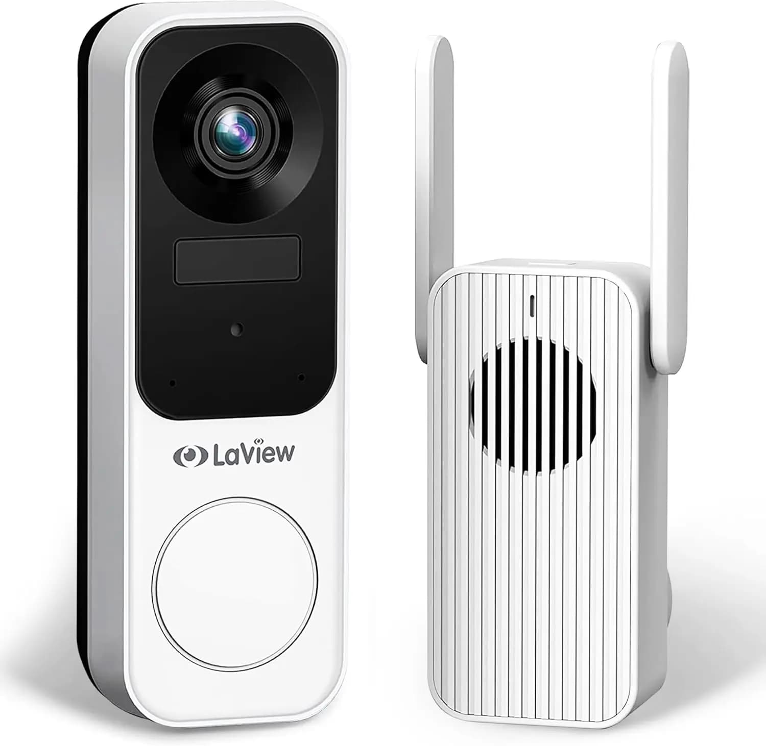 Campanello Video Wireless 2K con Campanello Acustico, Telecamera di Sicurezza a Batteria Resistente alle Intemperie, Visione Notturna con Rilevamento Umano, Audio Bidirezionale