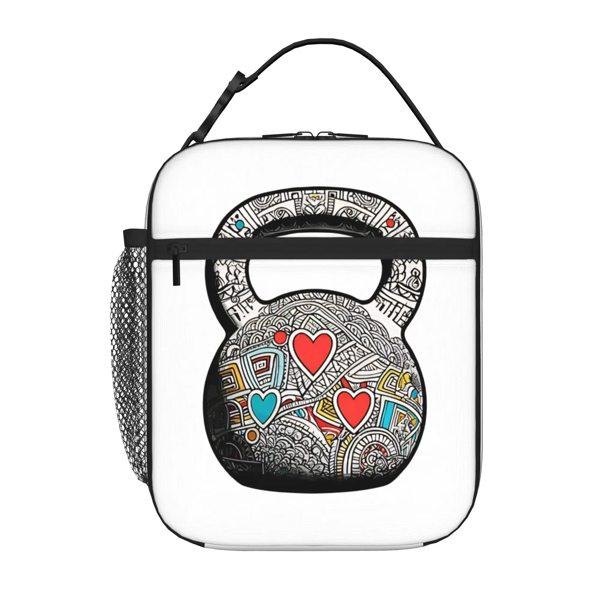 1 Piece Zipper Closure Kettlebell Storage Bag Pocket Fitness School Lunch Food Box Reusable For Lunch Food Bag