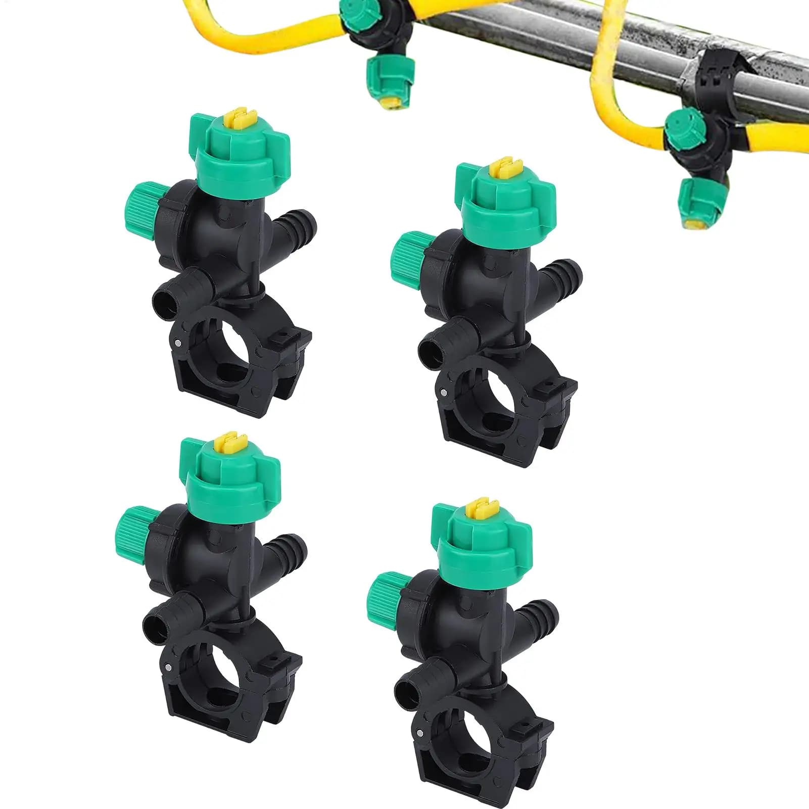Misting Nozzles 4 Piece Fan Shaped Agricultural Spray Nozzles External Thread Mist Sprayer for Greenhouse Garden Watering Lawn