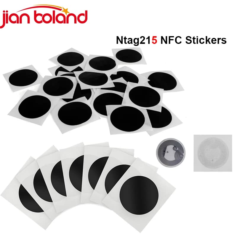 Nero 50/100PCS NFC Wet Tag Ntag215 Moneta 504 Byte Riscrivibile Ntag 215 Adesivi Con Adesivo Per Tutti I Telefoni Cellulari abilitati NFC