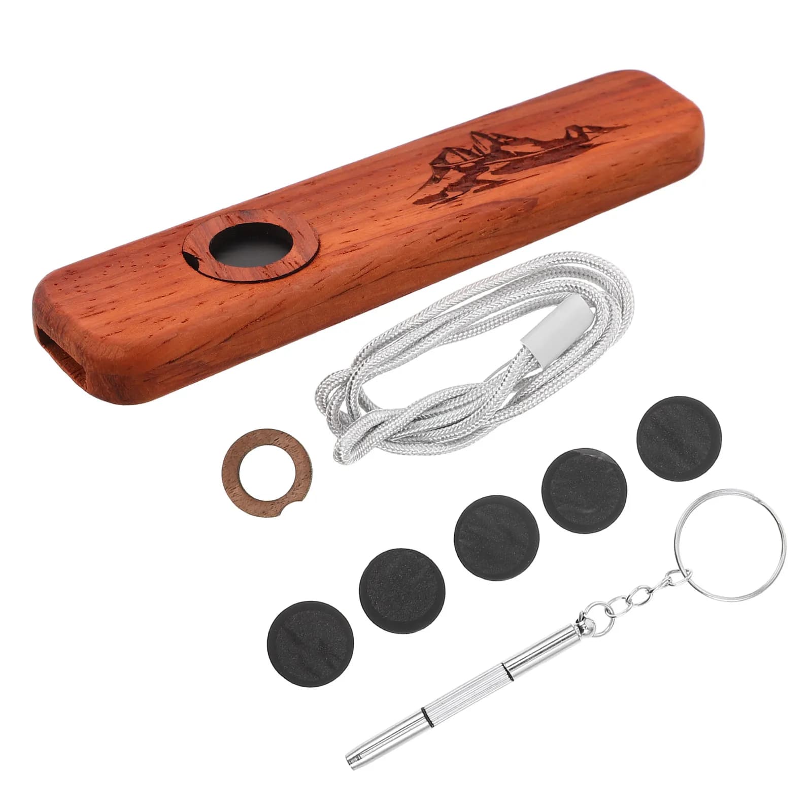 1Set Wooden Kazoo Natural Rosewood Portable Music Instrument Easy Play Beginner Travel Kazoo for Guitar Ukulele Accompaniment