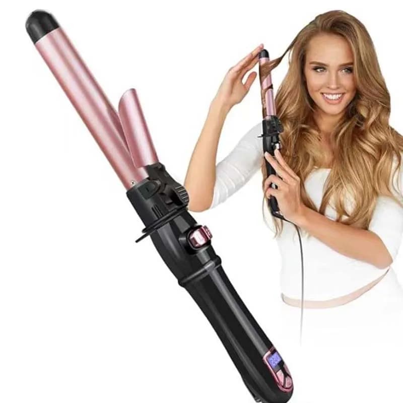 Nuovo Ferro Arricciacapelli Elettrico Professionale 2-in-1 con Riscaldamento in Ceramica, Display LED a 3 Temperature, Portatile e Sicuro per Capelli Femminili