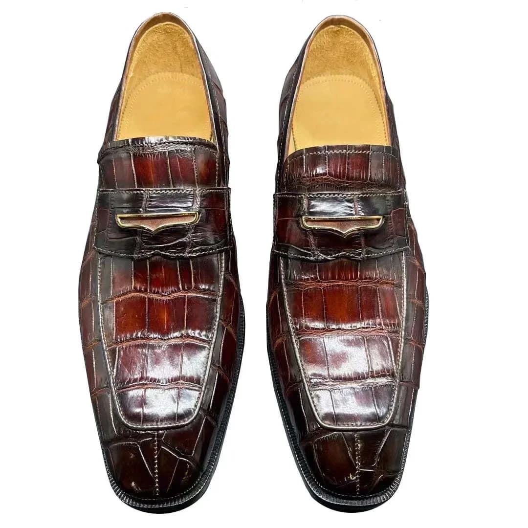 yingshang nuovi uomini di arrivo scarpe derss maschio formale in pelle di coccodrillo per colore pennello coccodrillo maschile