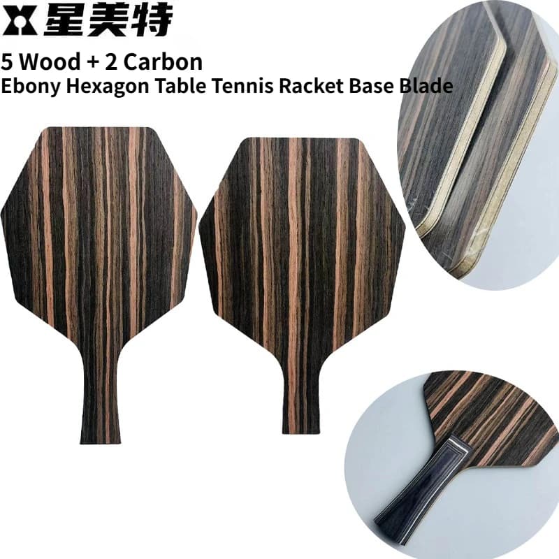 Ping Pong DIY FL/CS 7 Hexagonal Sheets in Ebony, 5 Woods 2 Carbon, for Professional Competitions