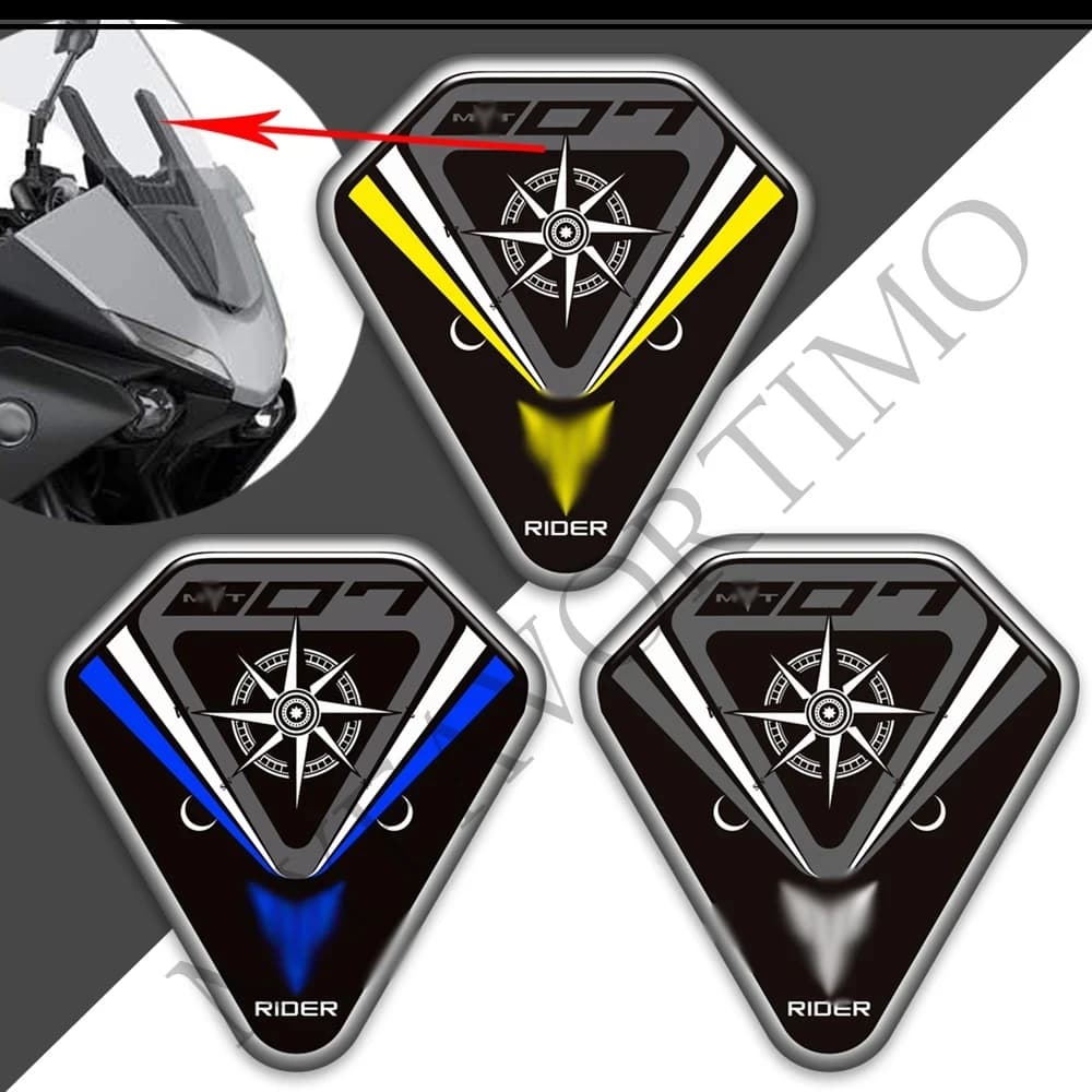Moto Parabrezza Serbatoio Pad Tronco Bagagli Carena Parafango Deflettore 3D Adesivi Decalcomanie Per Yamaha MT07 MT 07 SP MT-07