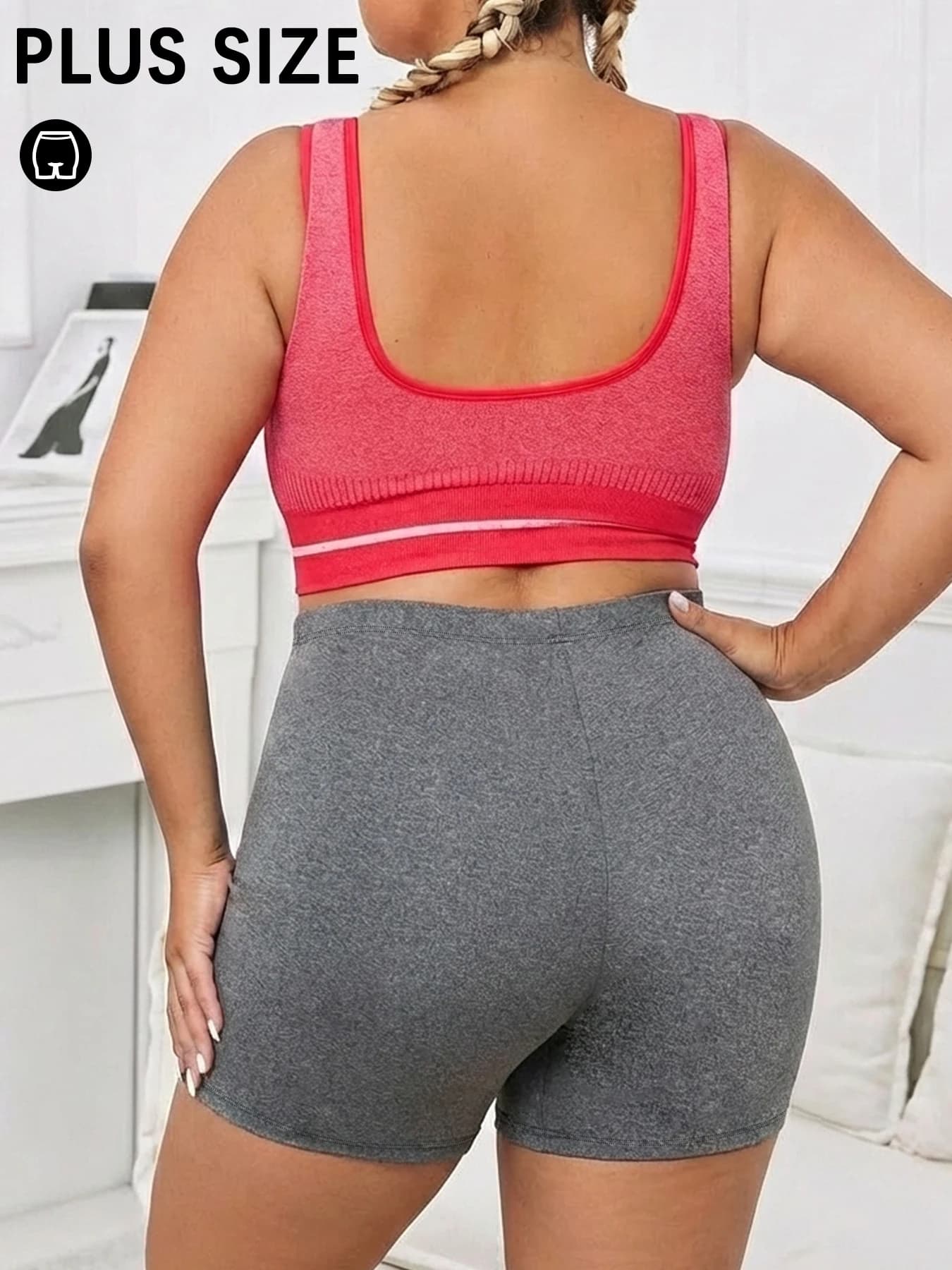 Plus Size Super Soft Biker Shorts for Women, High Elasticity Workout Yoga Running Cycling Gym Fitness Sports Shorts