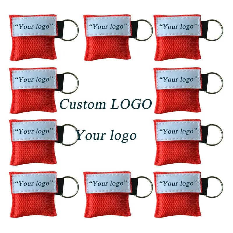 Kit di pronto soccorso scudo facciale cpr portachiavi CPR LOGO personalizzato all'ingrosso 500 pezzi