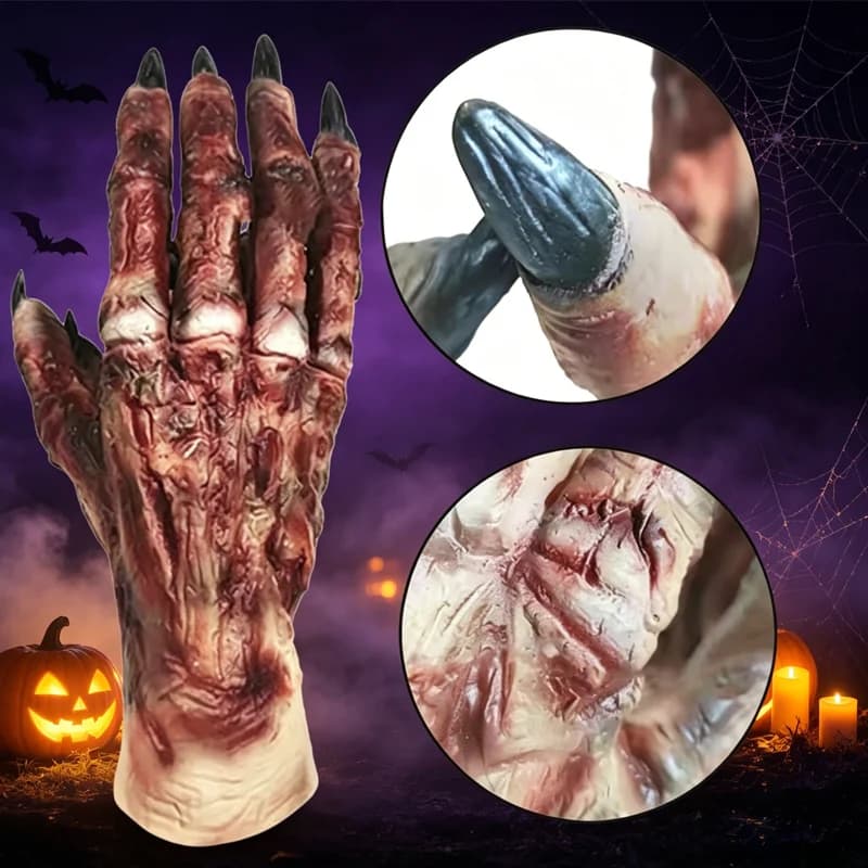 Mummy Body Latex Hand Glove Set for Halloween Easter Realistic Costume Prop for Adults Kids Spooky Decor Party Accessory