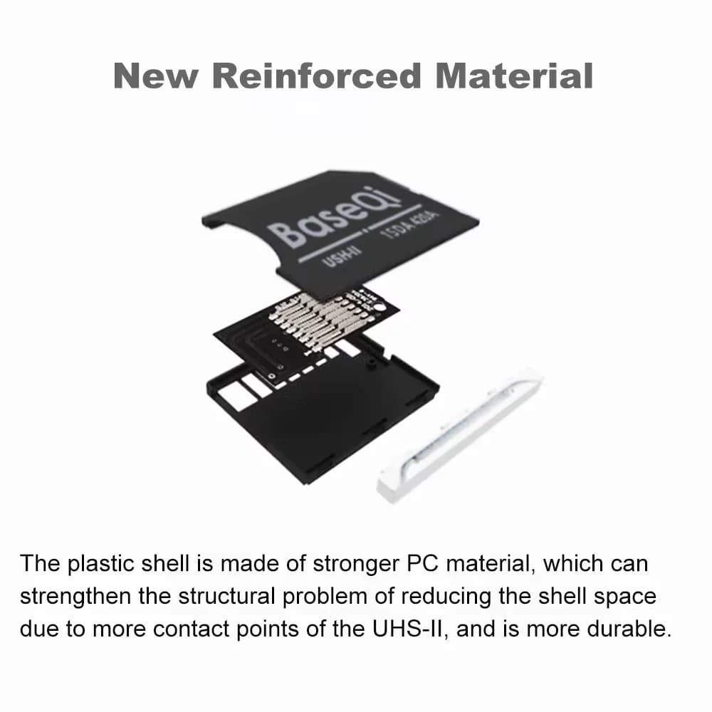 Adattatore per schede Micro SD BaseQi per MacBook Pro 14 pollici 16 pollici M1/M2/M3/M4/M5 Pro/M5 Max, lettore di schede in alluminio per Mac Pro Mini Drive.