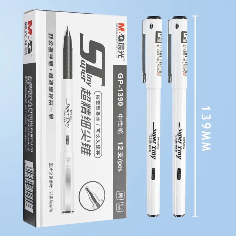 M&G 0.5mm Gel Ink Rollerball Pens Fine Point Black Carbon Ink for Office Business Student College Entrance Exam Daily Writing