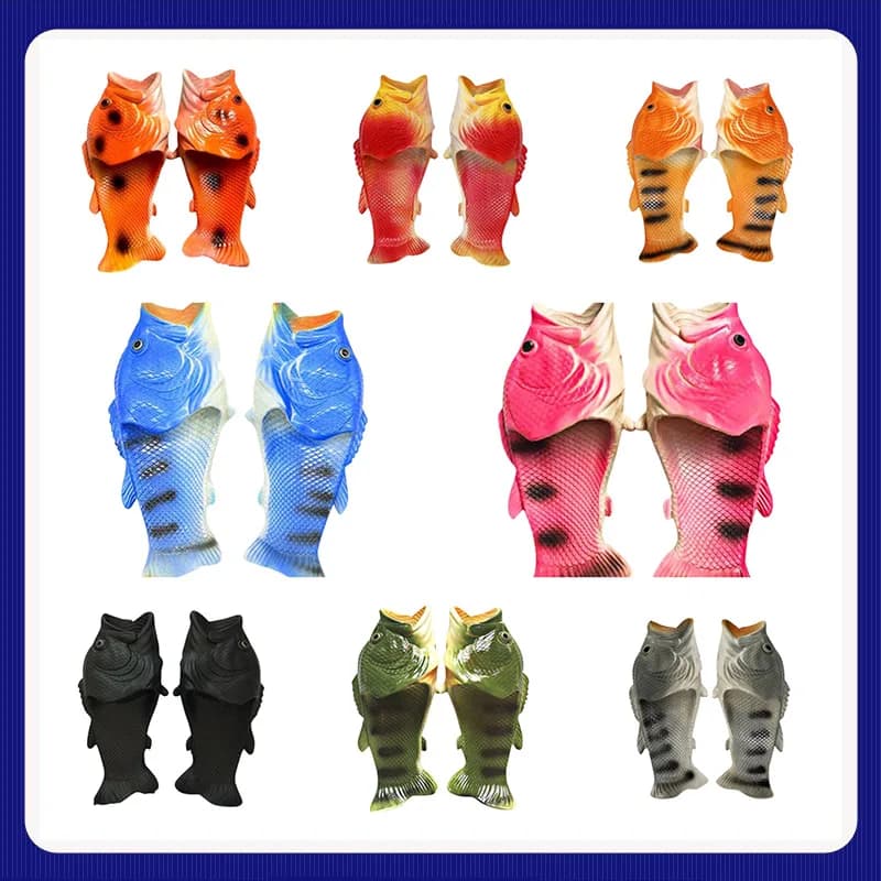 2025 New Parent-child Couples Creativity And Funny Anti-slip Slippers Outdoor Indoor For Fish Slippers Beach Shoes Size 32-46