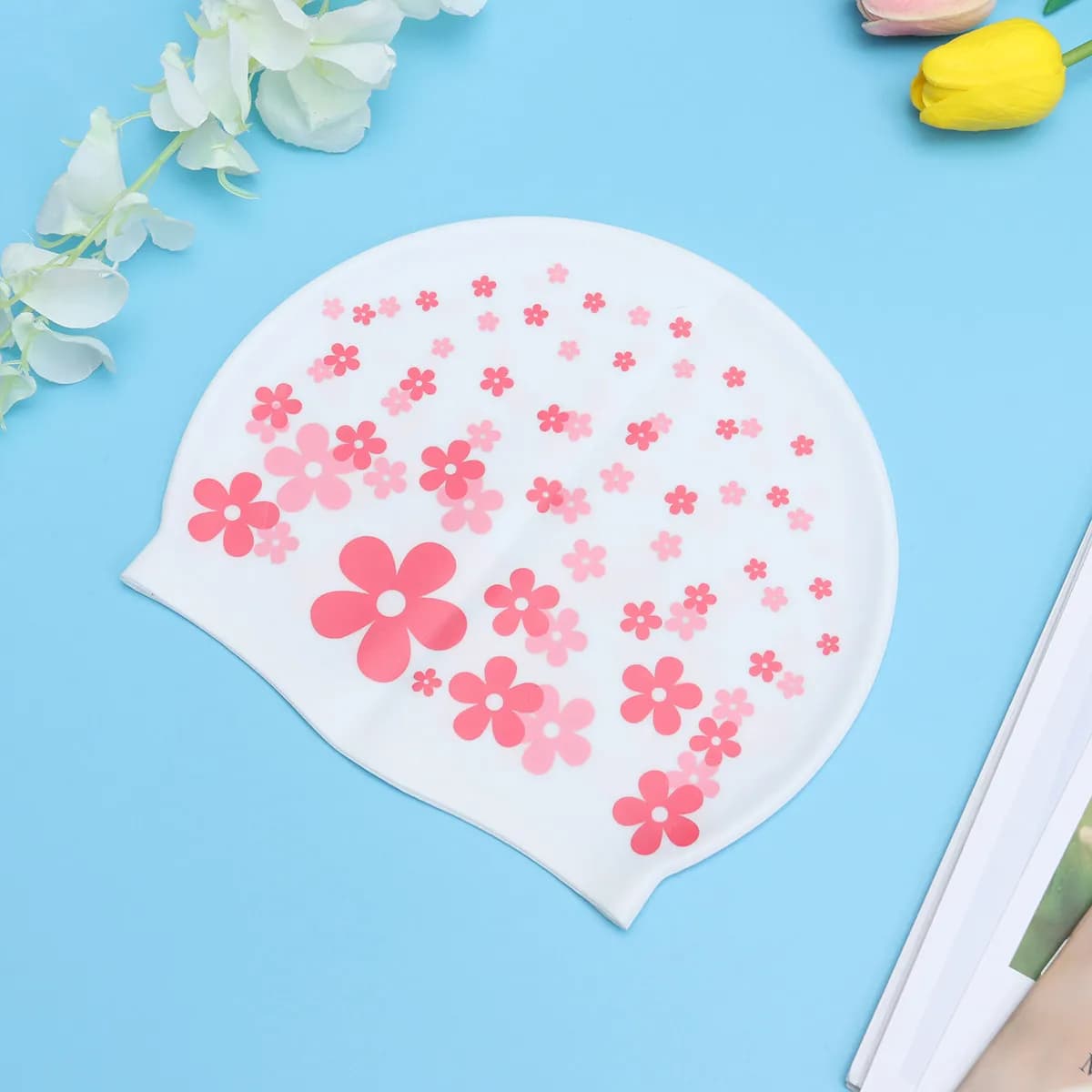 Soft Nontoxic Silicone Swimming Cap Kids Waterproof Pool Swim Hat Hair Dry Protection Chlorine Resistant Cute Cartoon