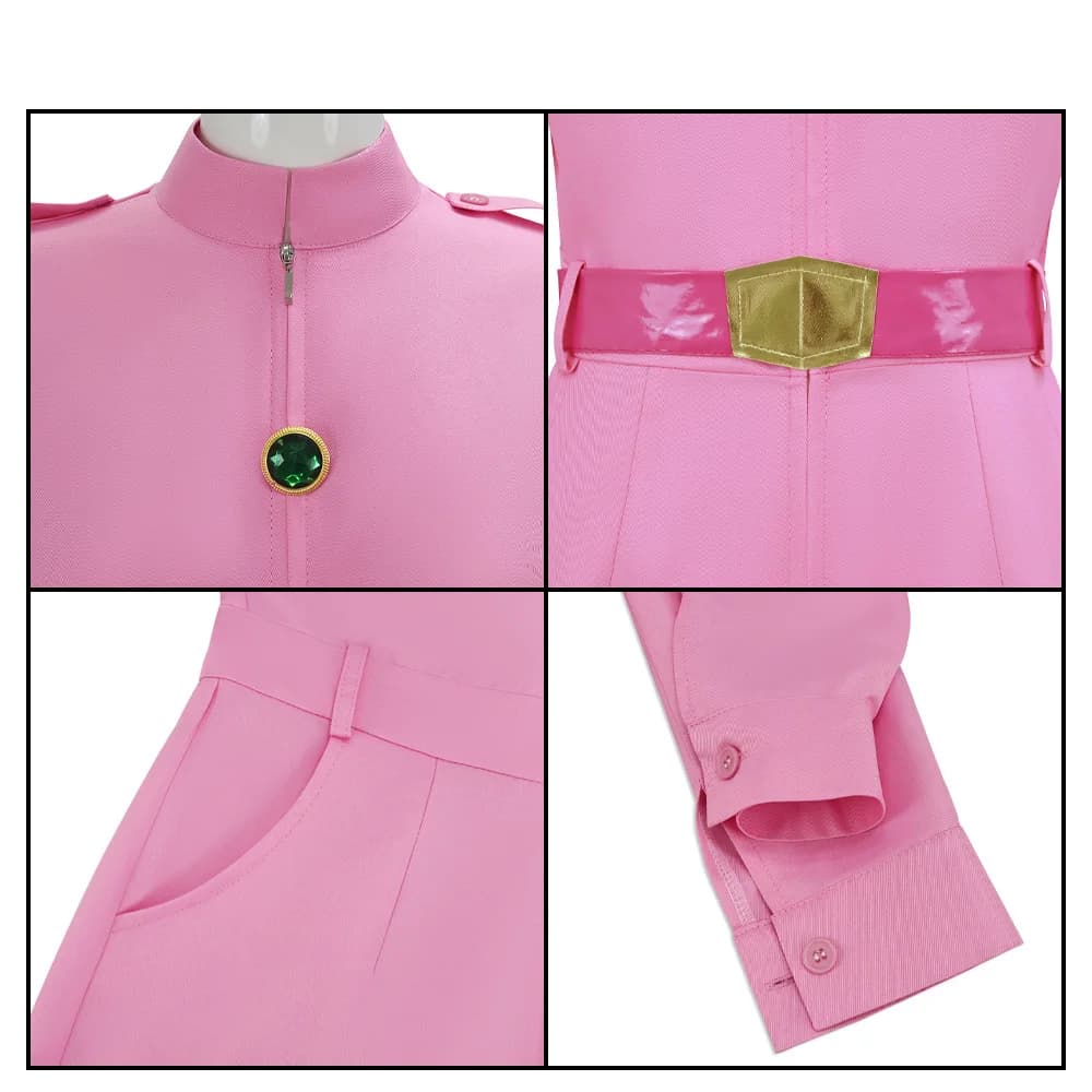 Costume da Cosplay della Principessa Peach, Tuta da Donna con Guanti e Cintura, Outfit per Halloween e Carnevale